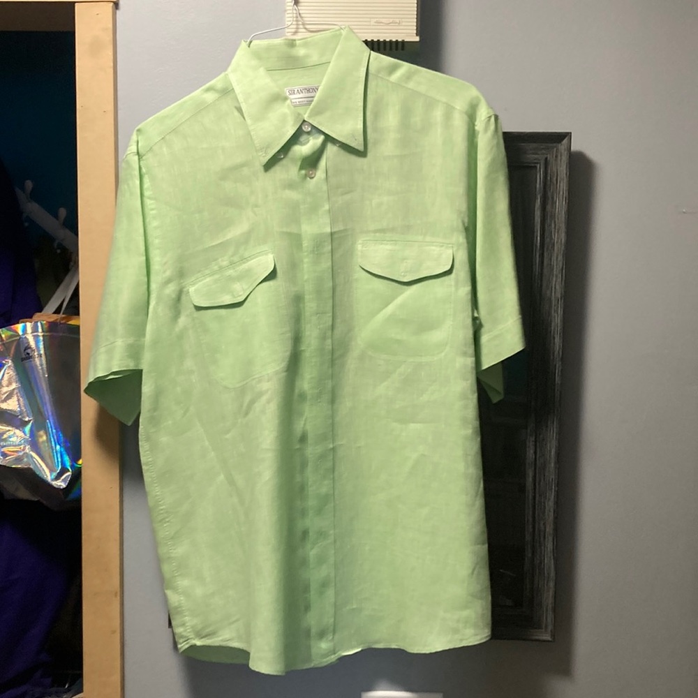 Sir Anthony green button up shirt sleeve shirt